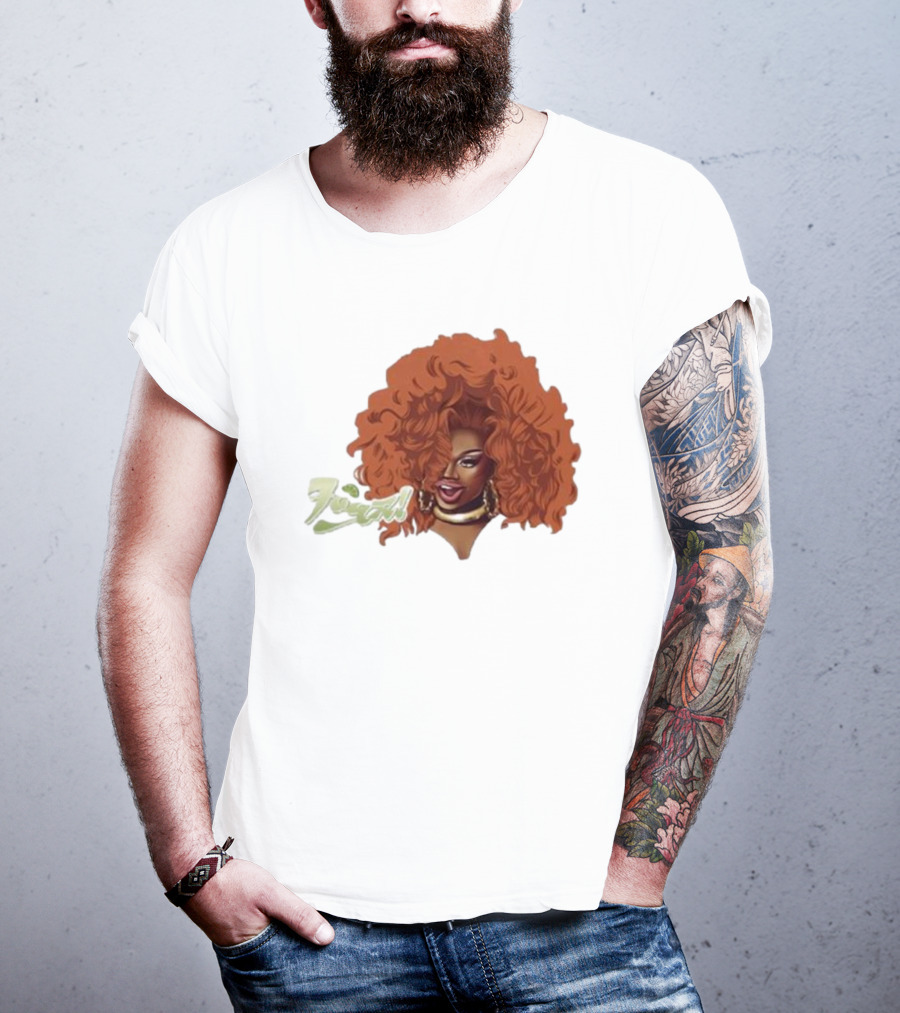 Drag Queen Sunami Foam Iconic Curly Hair T-Shirt