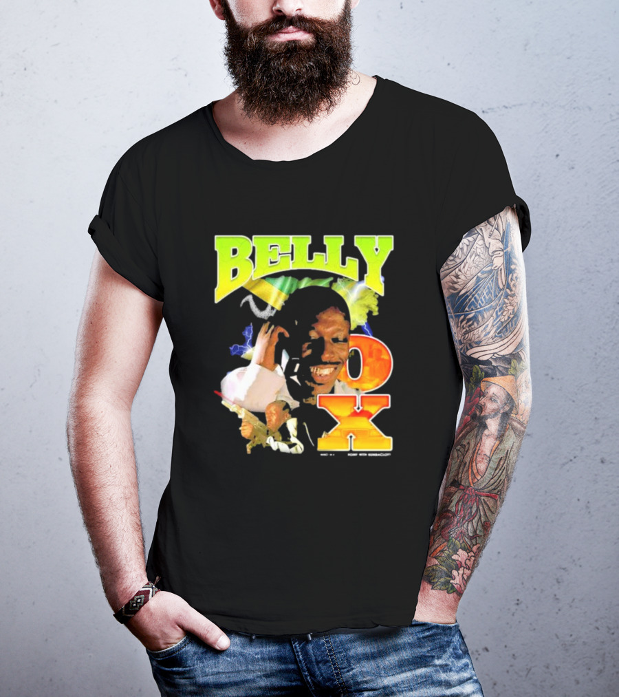 BELLY OX Romp With Bumbaclot Smiling Man With Phone And Gun T-Shirt