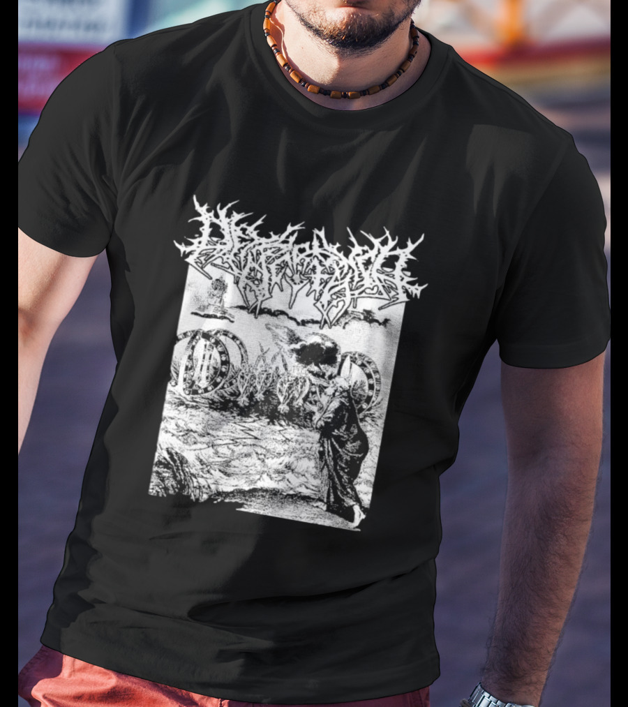 Biblically Accurate Girl’s Baby Surreal Angelic Encounter In Monochrome T-Shirt