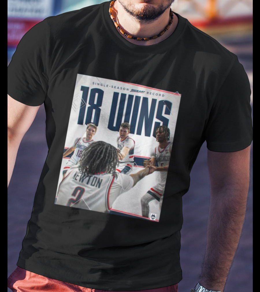 Single Season Bigeast Record 18 Wins UConn Basketball Team T-Shirt