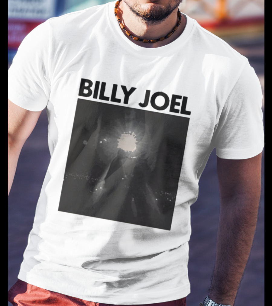 Billy Joel Concert Photo With Bright Light Backdrop T-Shirt