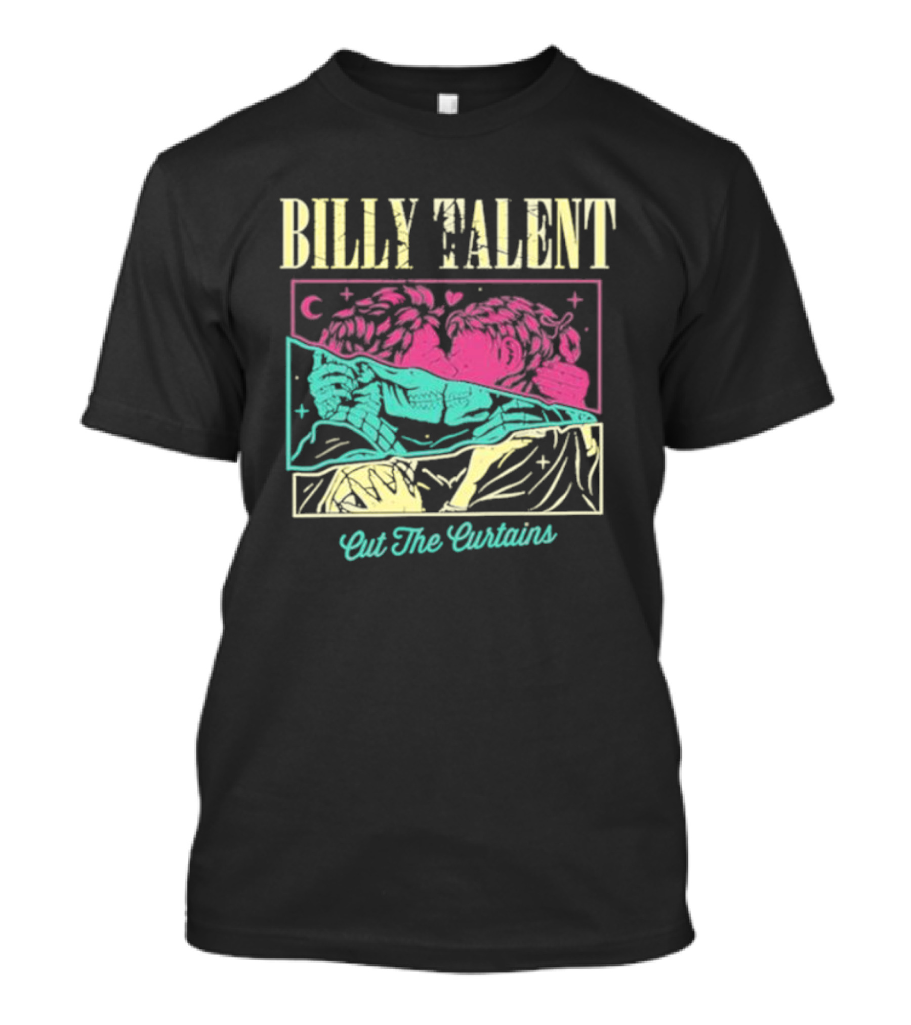 BILLY TALENT Cut The Curtains Kiss Night Pink Green Love Moon Star T-Shirt