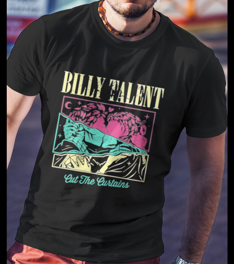 BILLY TALENT Cut The Curtains Kiss Night Pink Green Love Moon Star T-Shirt