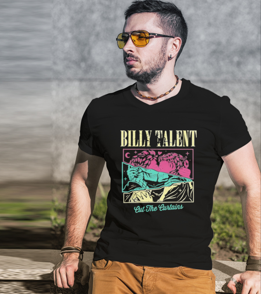 BILLY TALENT Cut The Curtains Kiss Night Pink Green Love Moon Star T-Shirt