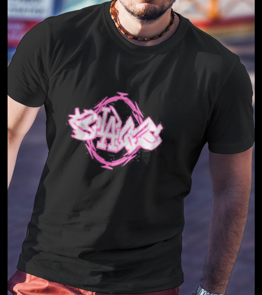 Bladee Razorwire Pink Graffiti LA T-Shirt