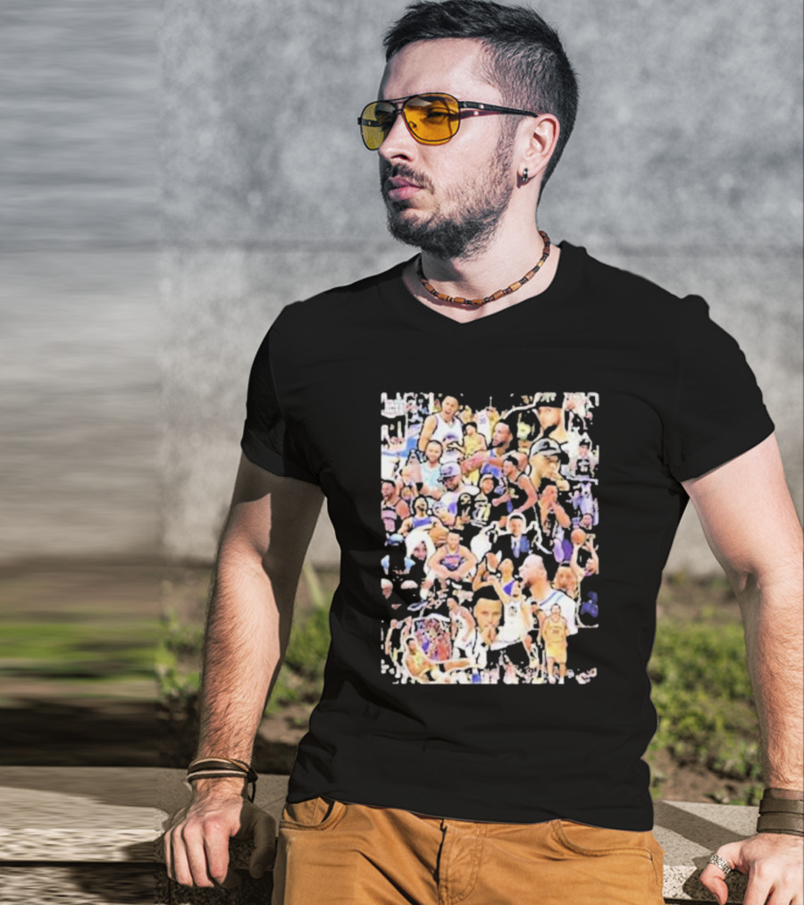 Happy Birthday Stephen Curry Basketball Court Emotions Collage T-Shirt
