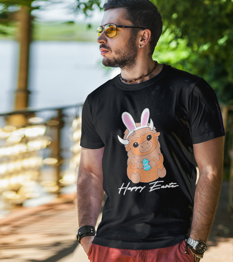 Happy Easter Buffalo Bunny With Ears And Egg T-Shirt