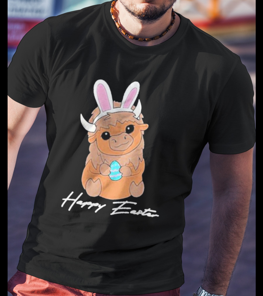 Happy Easter Buffalo Bunny With Ears And Egg T-Shirt
