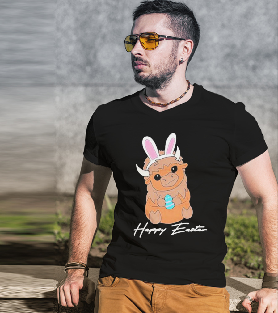 Happy Easter Buffalo Bunny With Ears And Egg T-Shirt