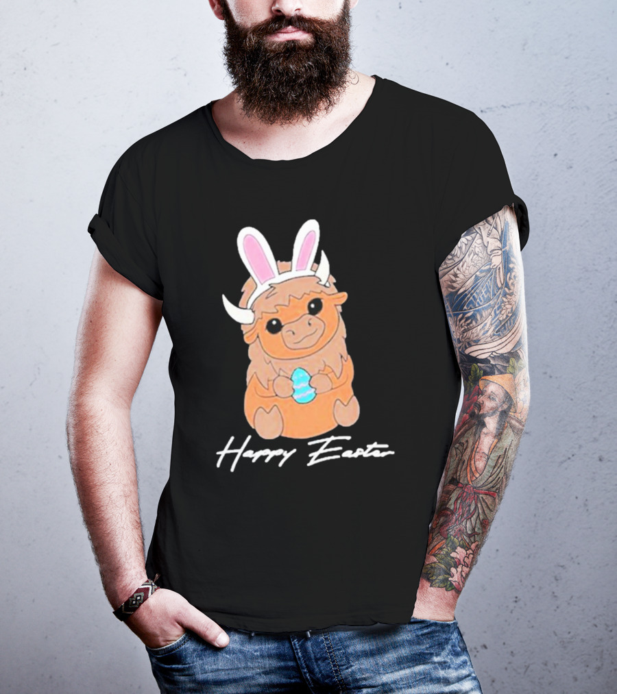 Happy Easter Buffalo Bunny With Ears And Egg T-Shirt