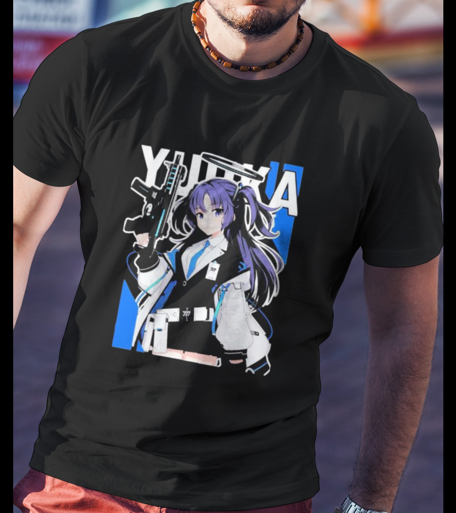 Yuuka Blue Archive Holding Gun Anime Character T-Shirt