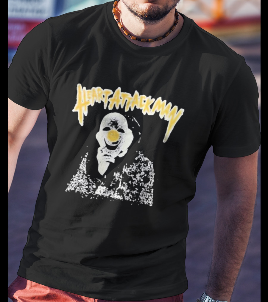 Heart Attack Man Clown Mask Grunge T-Shirt