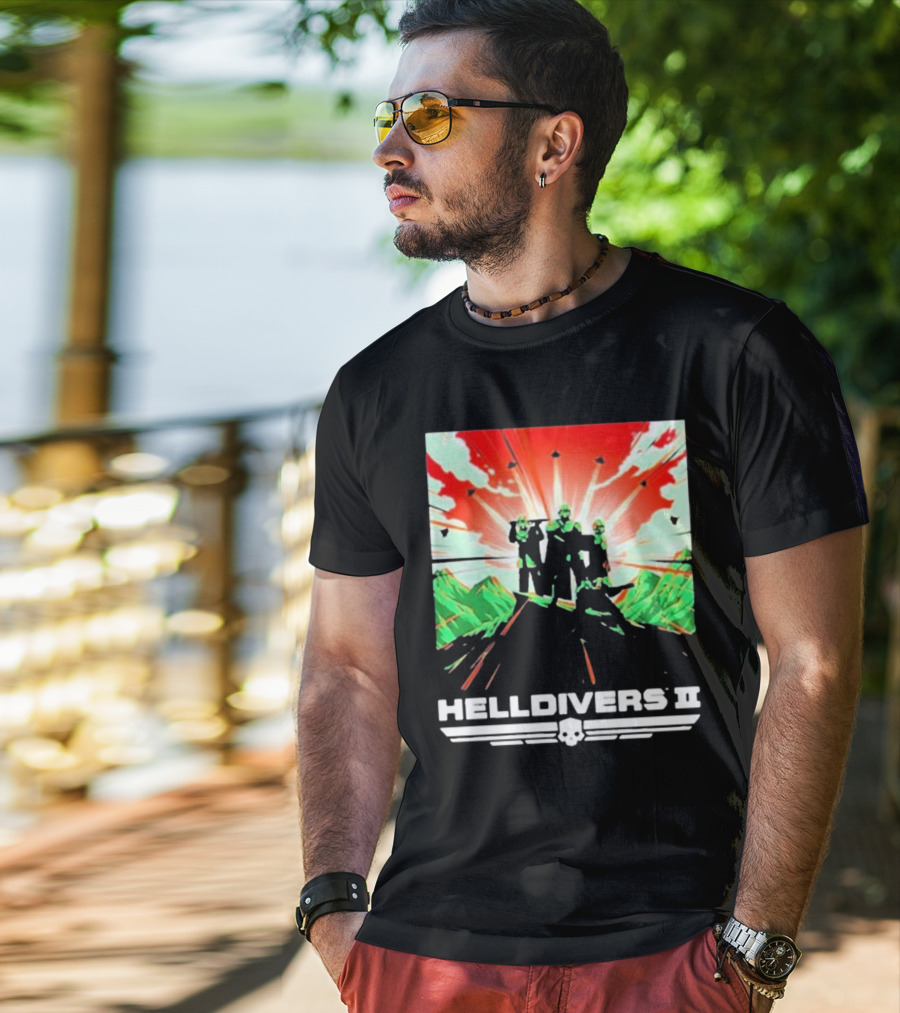 HELLDIVERS II Colorful Video Game Artwork T-Shirt