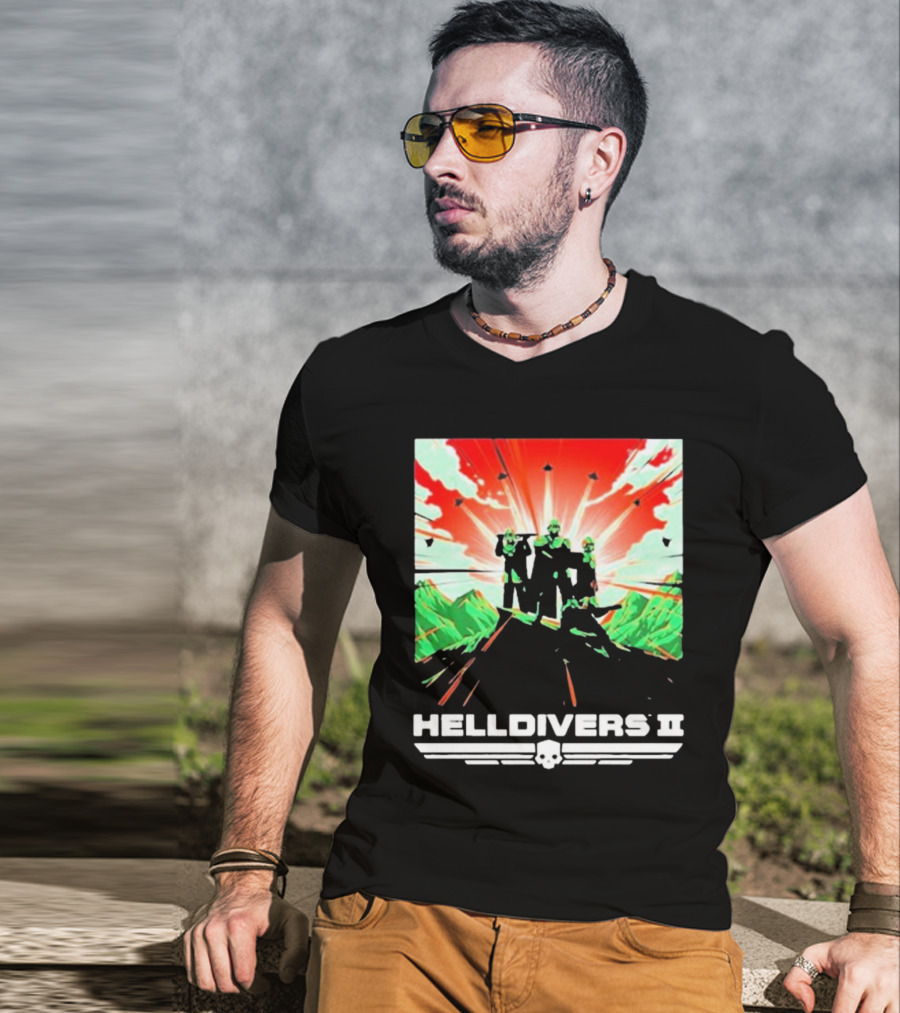 HELLDIVERS II Colorful Video Game Artwork T-Shirt