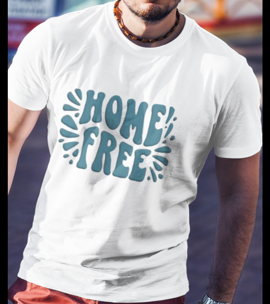Home Free Emblem Logo Puff Text With Blue Accents T-Shirt