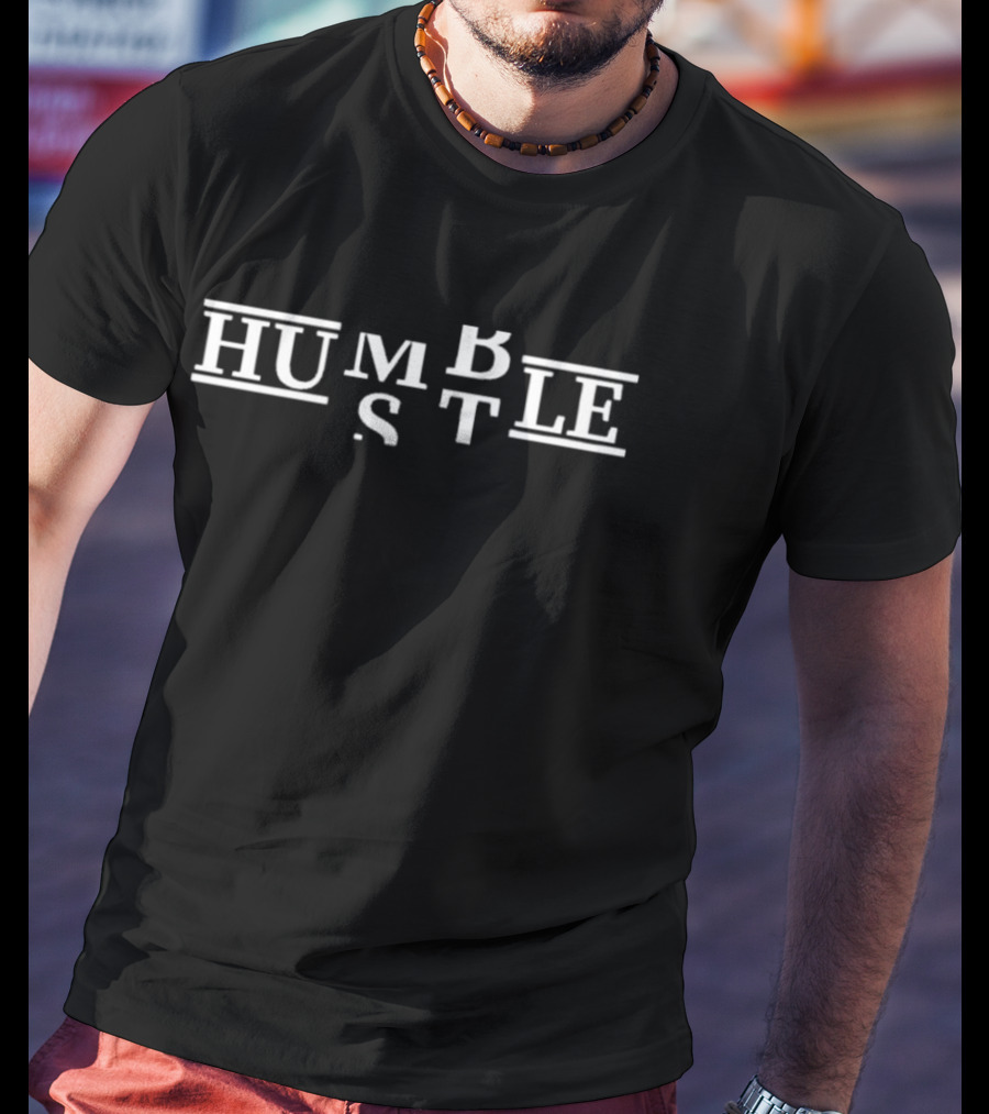 Hustle And Humble Intersected Text T-Shirt