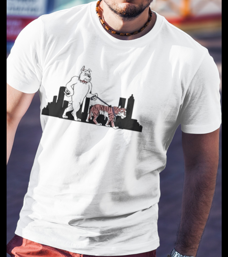 Design Ga Tiger Walk Pocket Bulldog Skyline T-Shirt