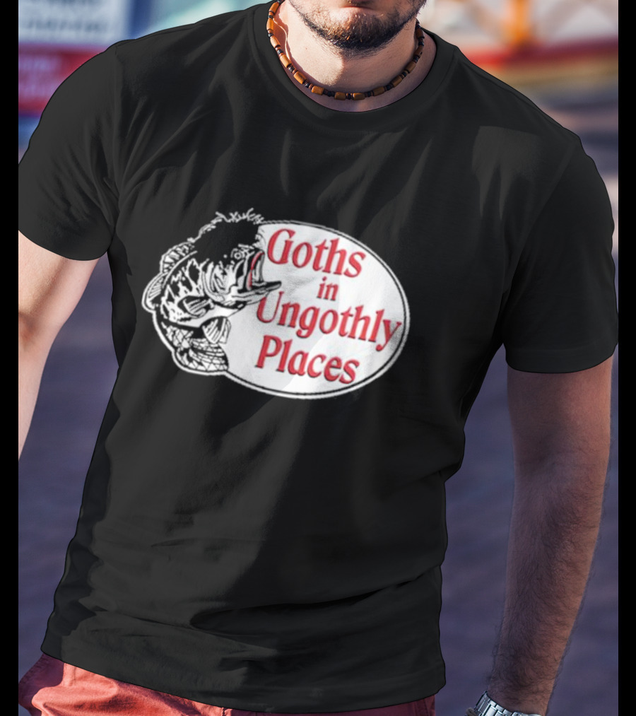 Goths In Ungothly Places Fish Emblem T-Shirt