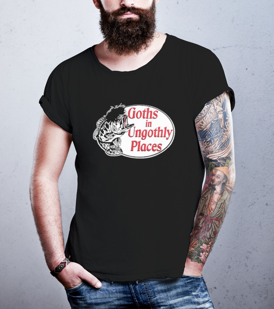 Goths In Ungothly Places Fish Emblem T-Shirt