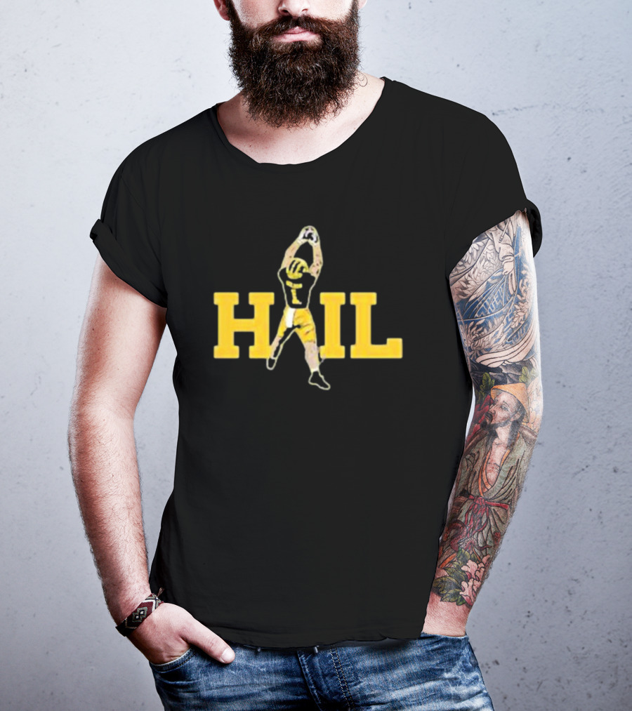 Hail Football Catch Player Number One Michigan Colors T-Shirt