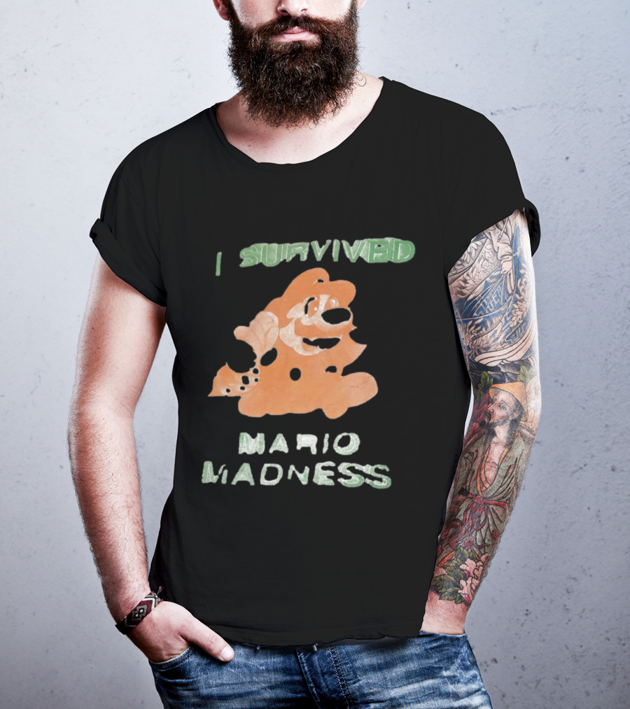 I Survived Mario Madness Retro Gamer Fun T-Shirt