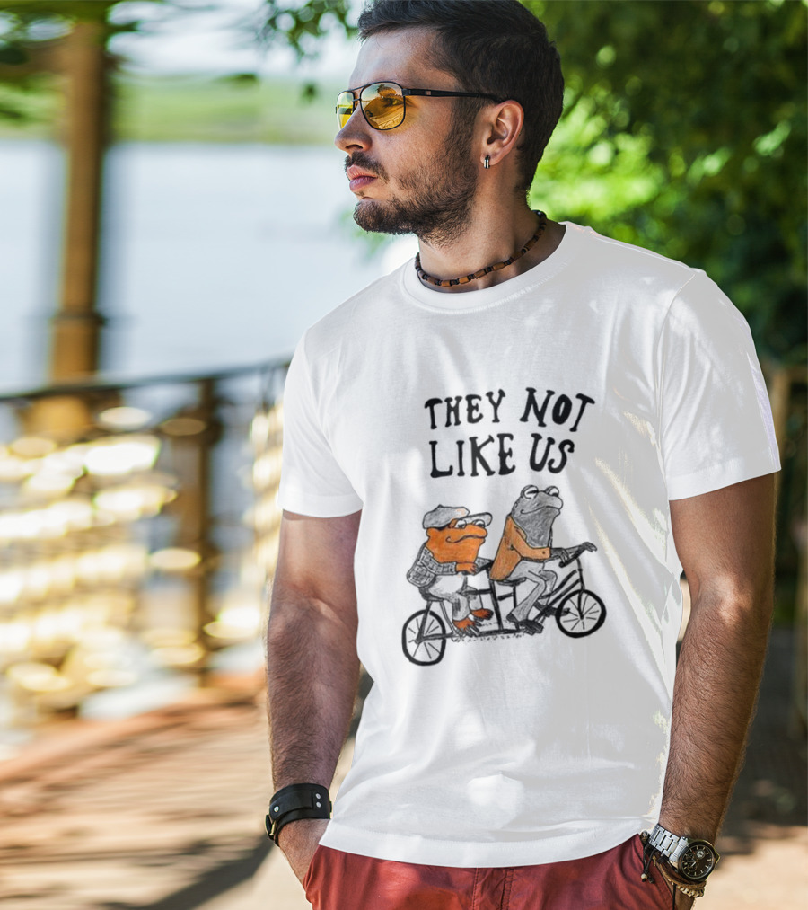 They Not Like Us Frog Riding Bike Duo T-Shirt