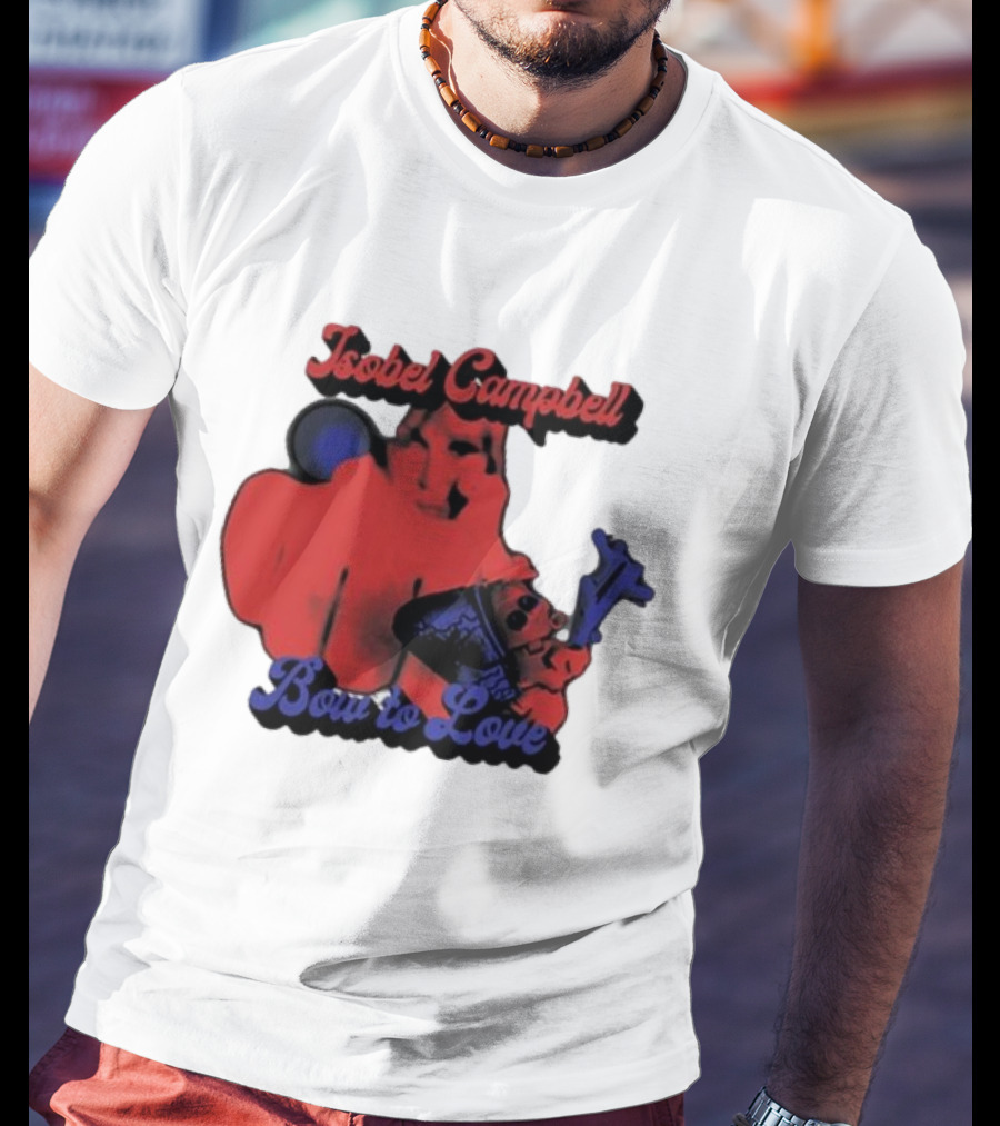 Isobel Campbell Bow To Love Retro Red And Blue T-Shirt