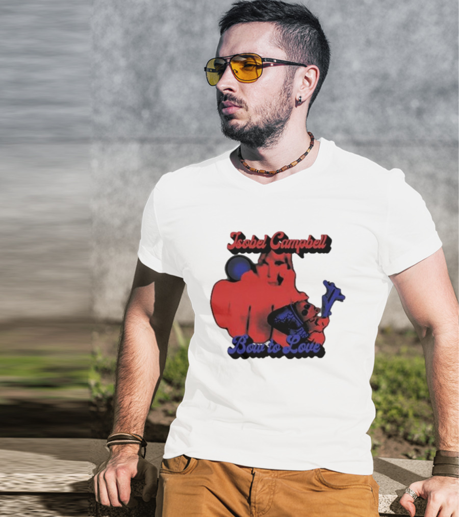 Isobel Campbell Bow To Love Retro Red And Blue T-Shirt