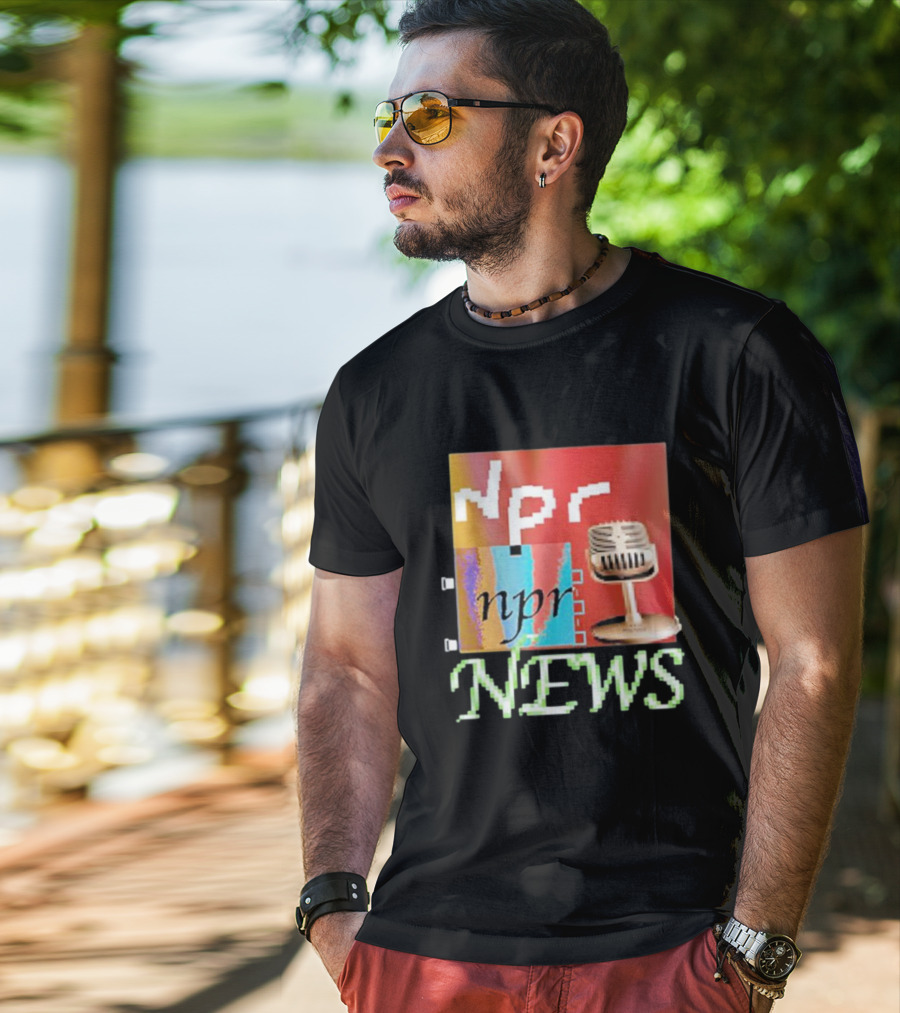 NPR News Vintage Microphone Graphic Jack Corbett TikTok T-Shirt