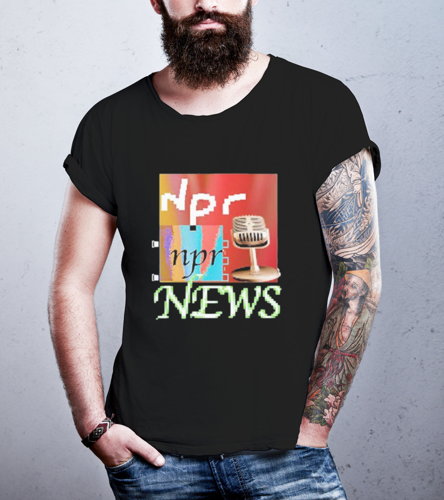 NPR News Vintage Microphone Graphic Jack Corbett TikTok T-Shirt