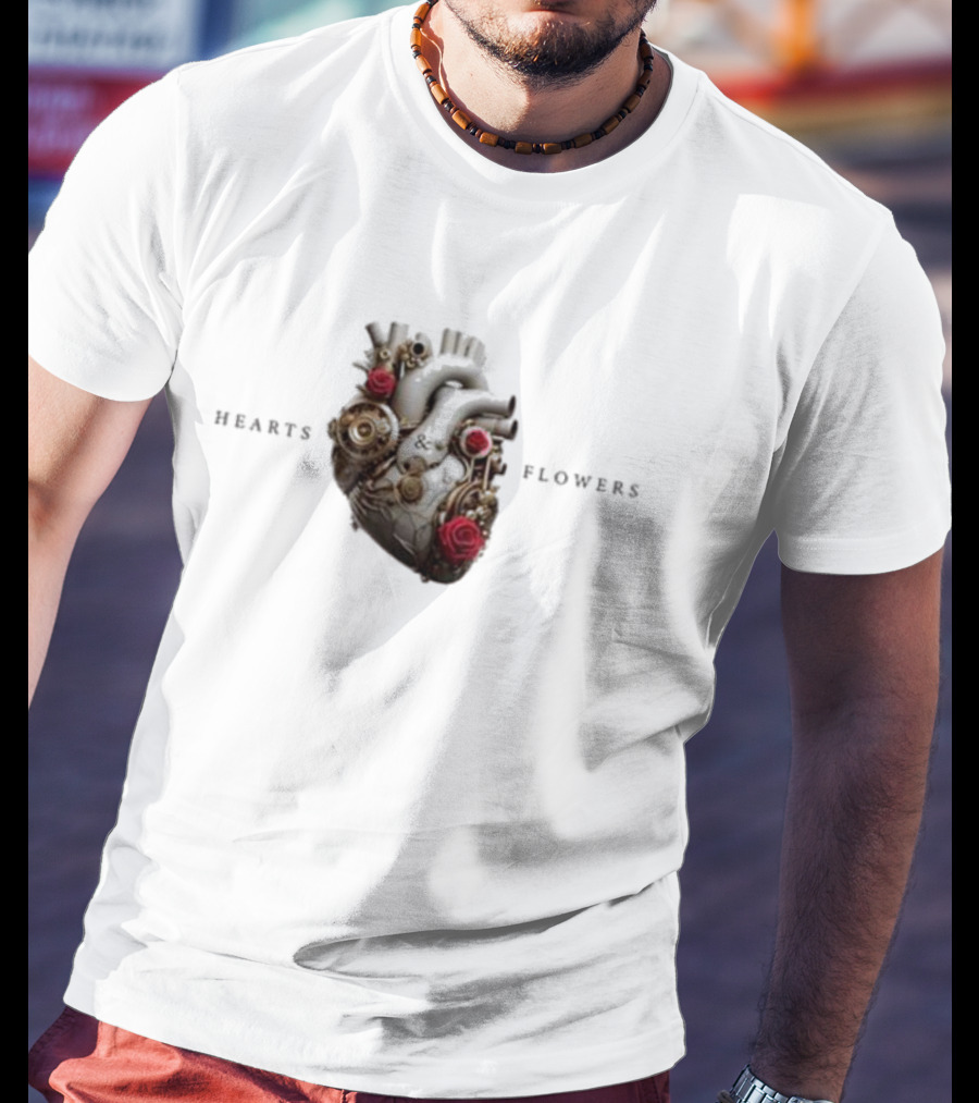 Jennifer Lopez Hearts And Flowers Roses And Mechanical Heart T-Shirt