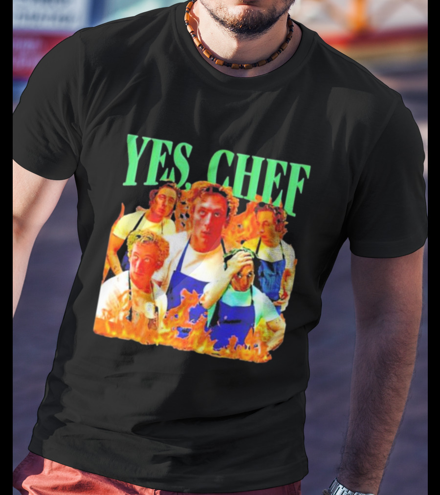 Jeremy Allen Fire Flames Yes Chef T-Shirt