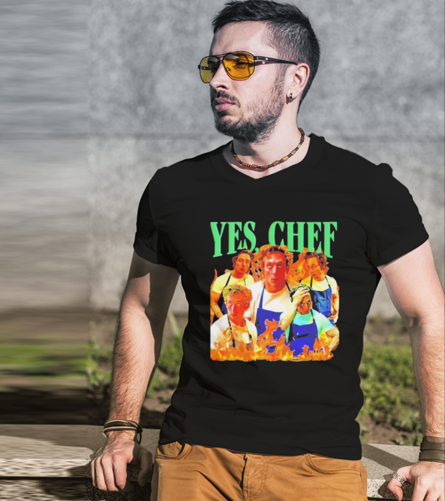 Jeremy Allen Fire Flames Yes Chef T-Shirt