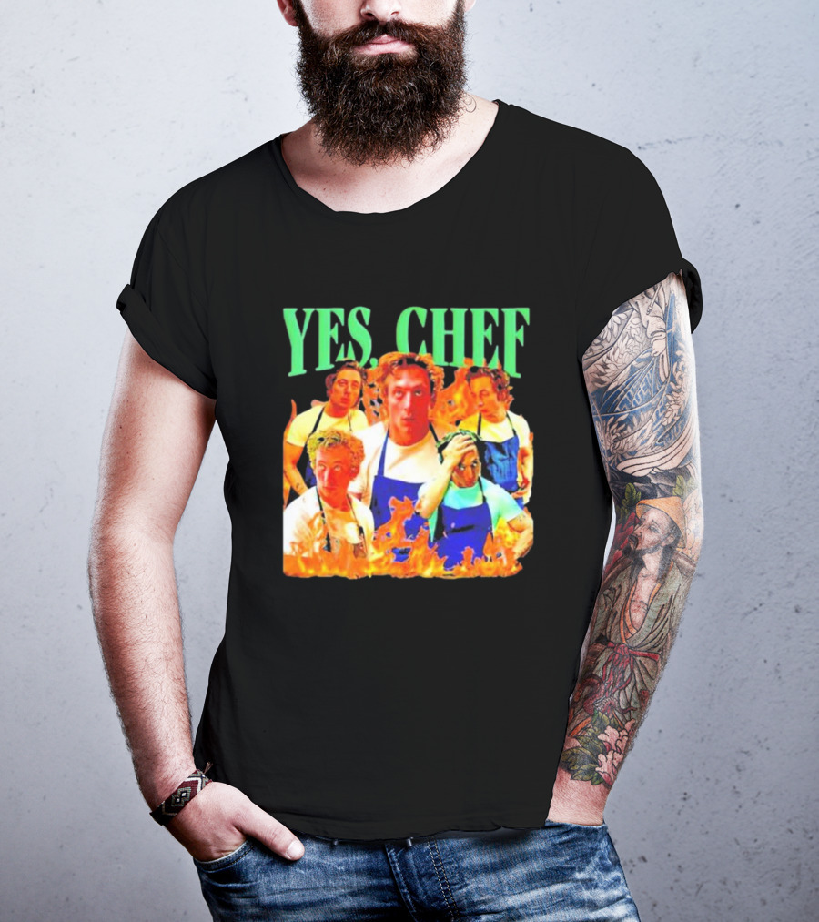 Jeremy Allen Fire Flames Yes Chef T-Shirt