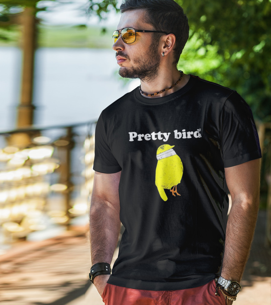 Pretty Bird Yellow Bandit Bird Retro Style Jonathan Swanson T-Shirt