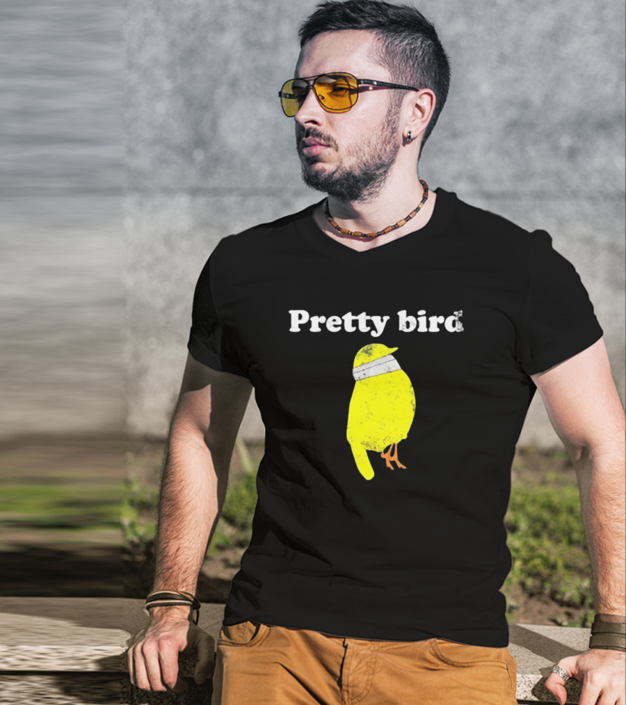 Pretty Bird Yellow Bandit Bird Retro Style Jonathan Swanson T-Shirt
