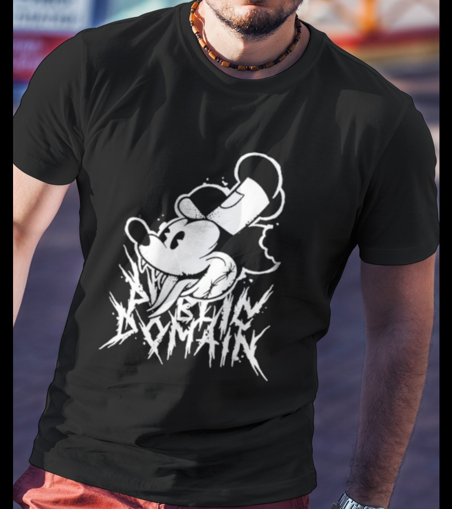 Junkyardla Mickey Mouse Public Domain Grim T-Shirt