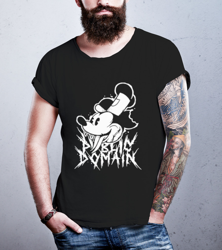 Junkyardla Mickey Mouse Public Domain Grim T-Shirt