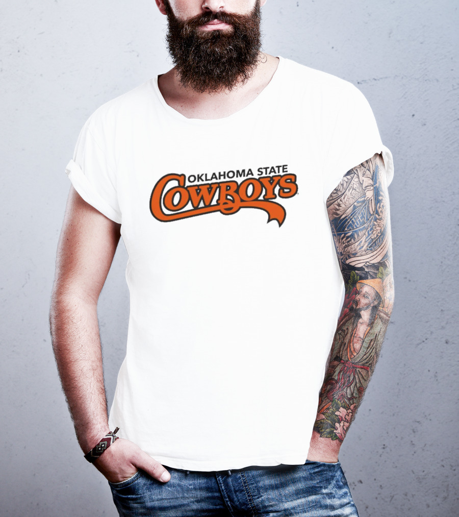 Oklahoma State Cowboys Stylized Orange Text T-Shirt
