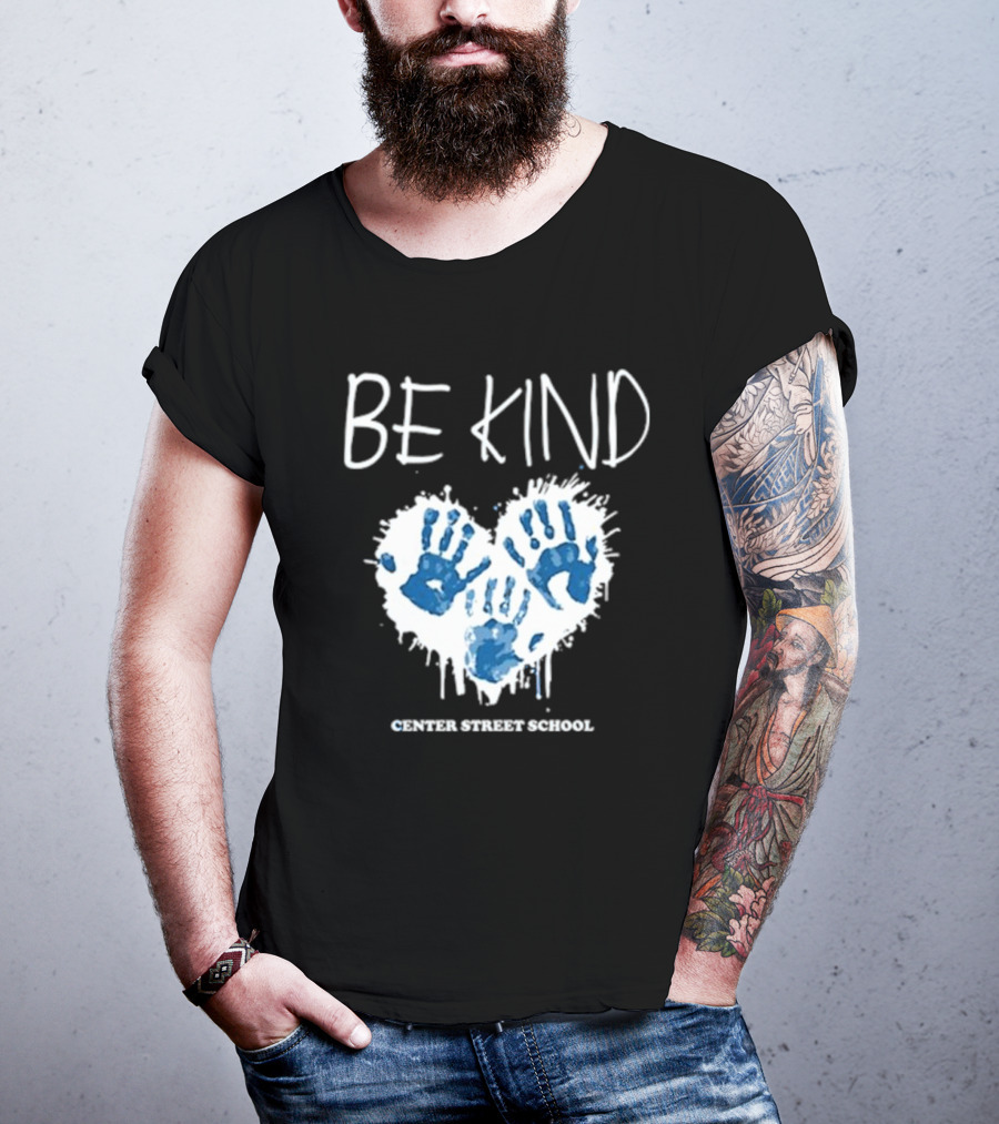 Be Kind Heart Handprints Center Street School T-Shirt