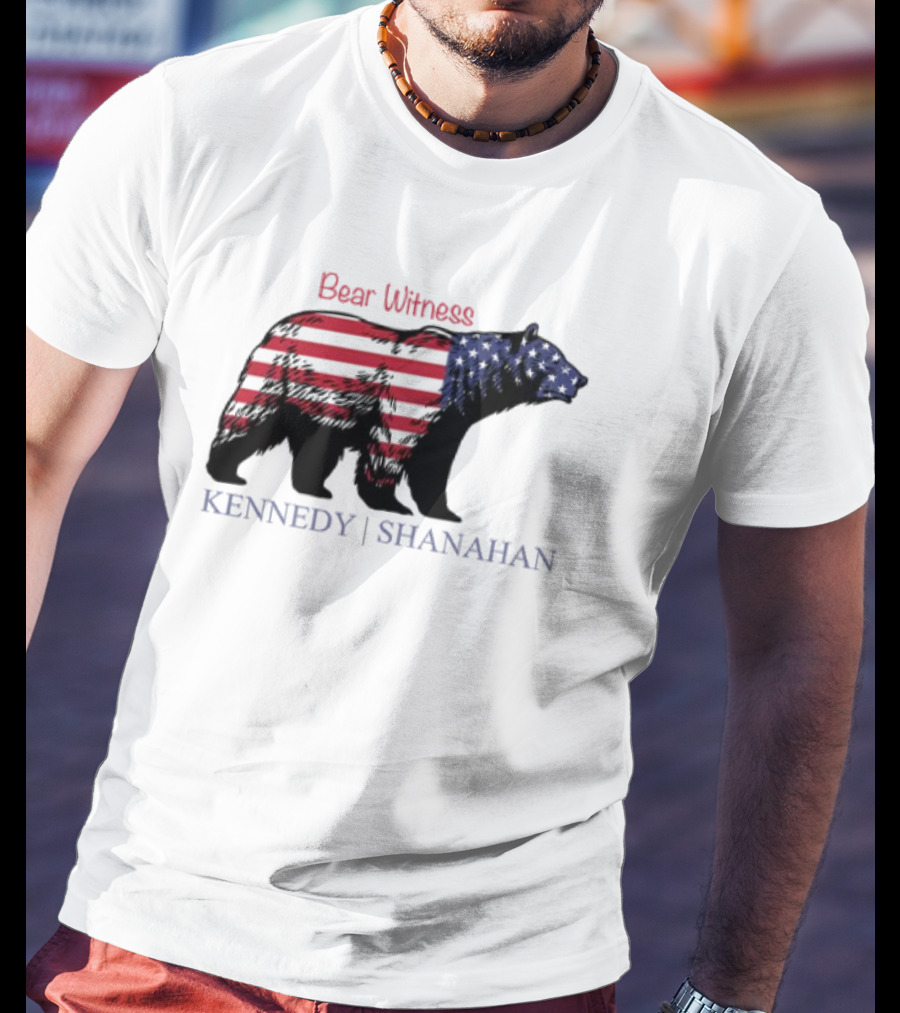 Bear Witness American Flag Bear Kennedy Shanahan T-Shirt