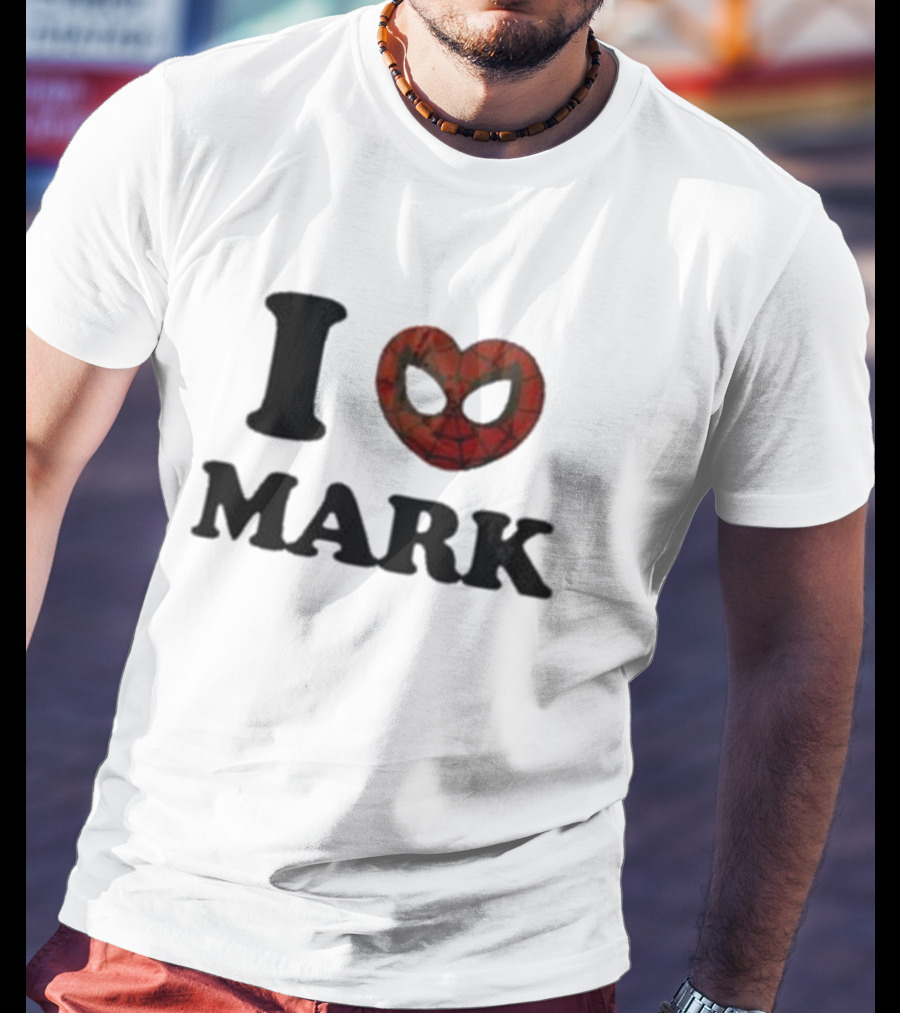 I Love Mark Spider Heart Mask T-Shirt