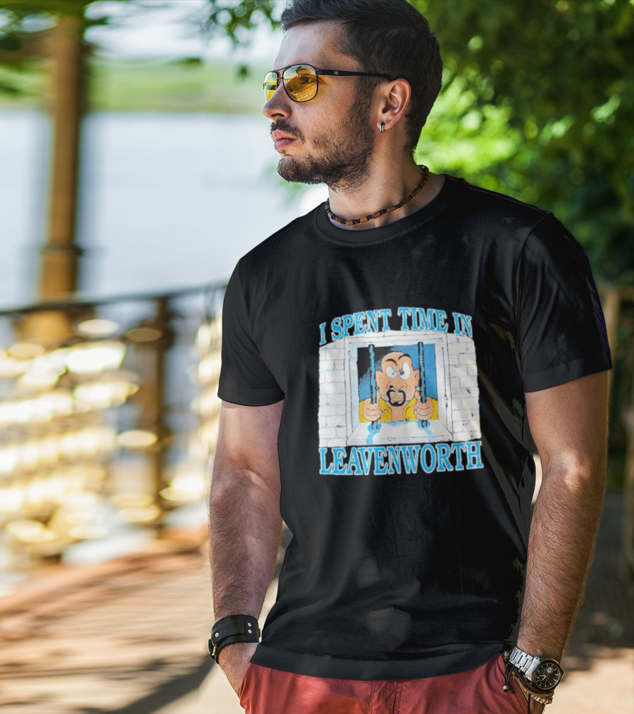 I Spent Time In Leavenworth Cartoon Prisoner Behind Bars T-Shirt