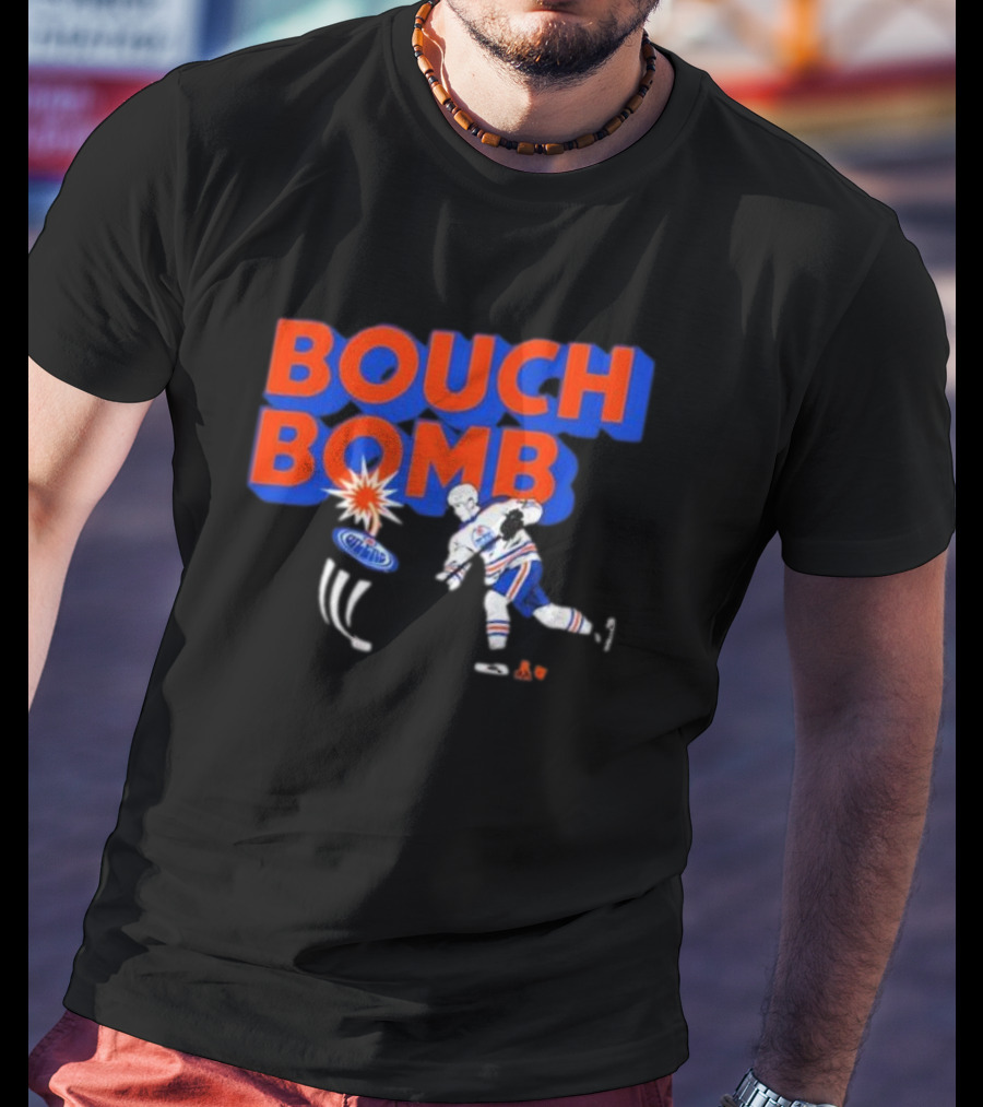 Bouch Bomb Ice District Evan Bouchard Edmonton Oilers T-Shirt