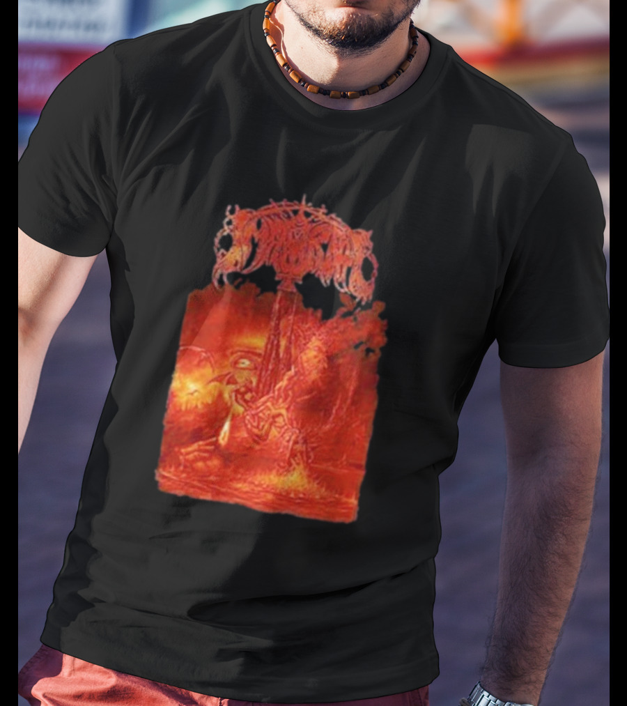 Immortal Damned In Black Fiery Red Scene T-Shirt