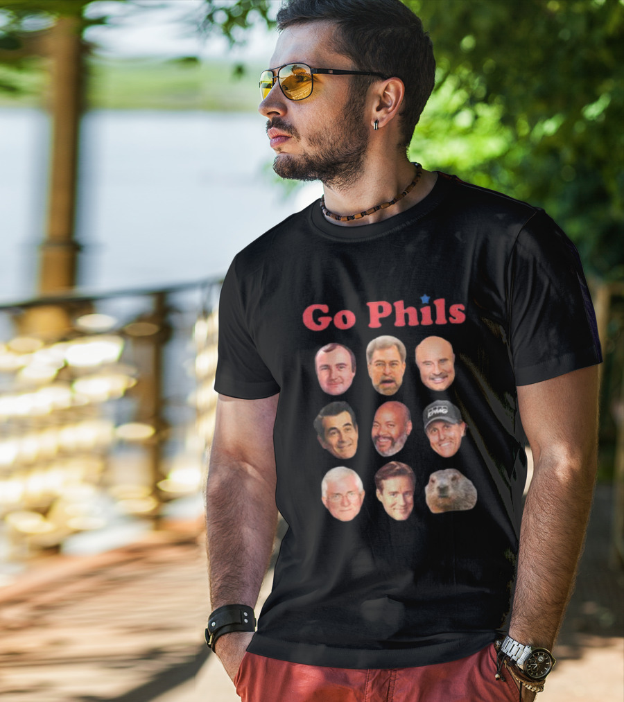 Go Phils Faces Featuring History Of Phillips Head Coaches T-Shirt