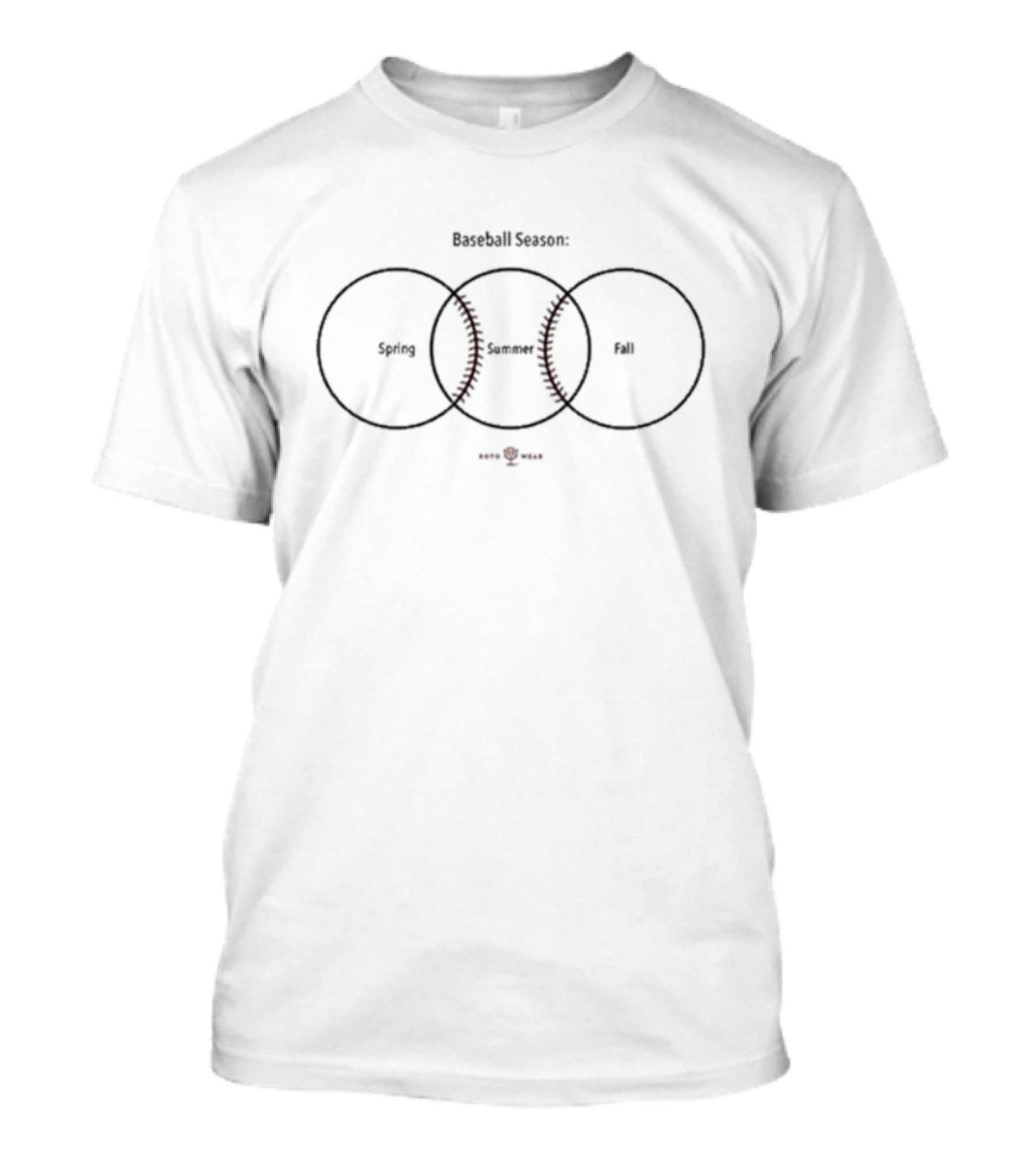 Baseball Season Spring Summer Fall Circles With Stitches T-Shirt