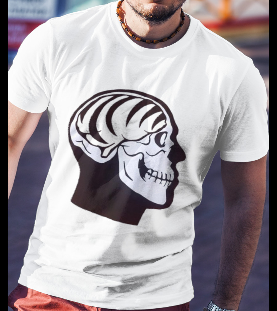 Bengal Brain Skull With Orange Highlights T-Shirt