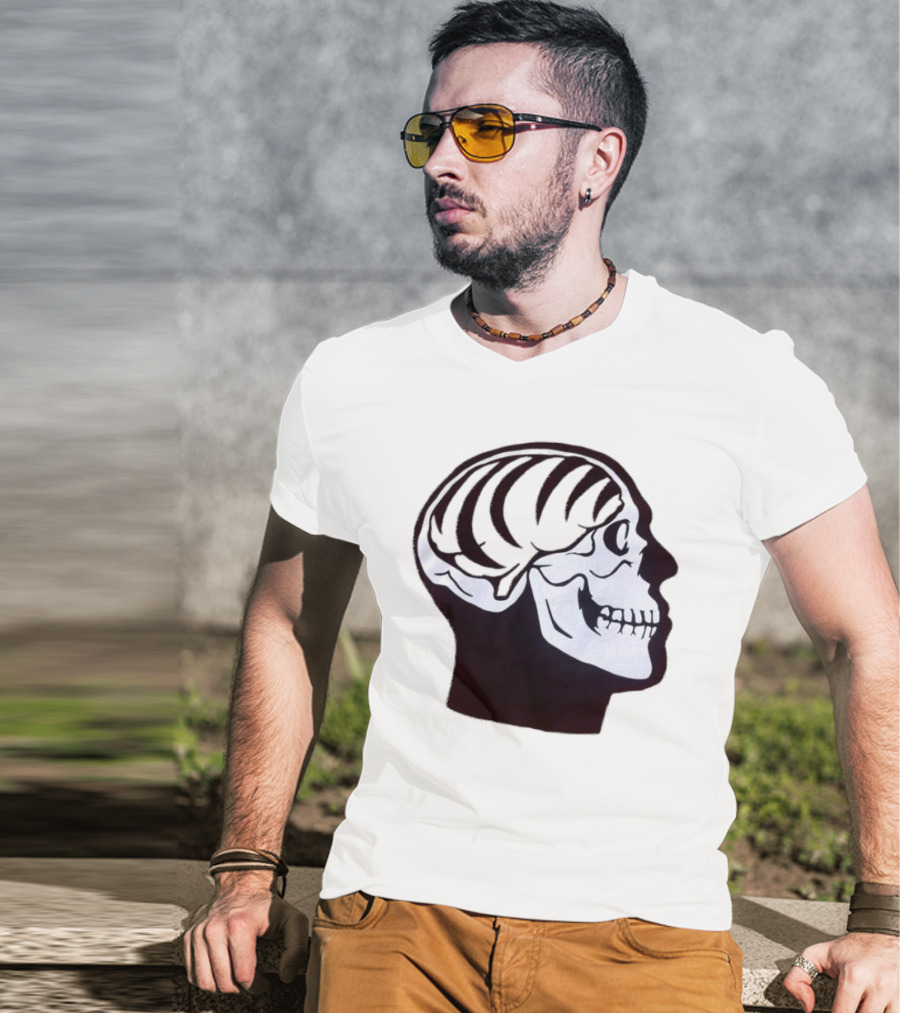 Bengal Brain Skull With Orange Highlights T-Shirt