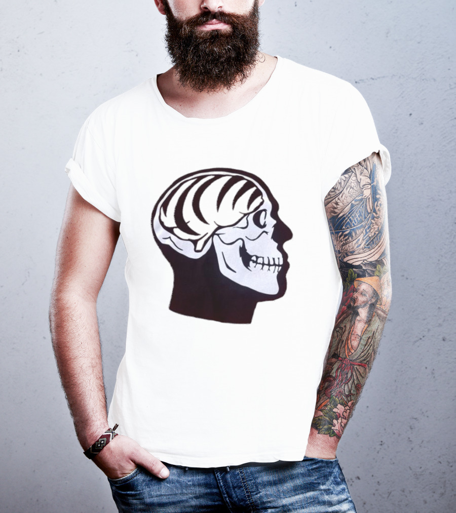 Bengal Brain Skull With Orange Highlights T-Shirt